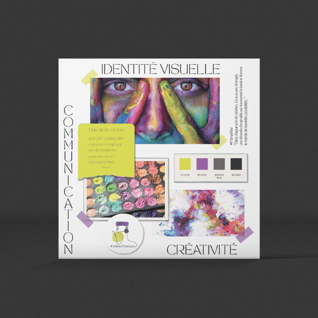 mockup identité visuelle de l'entreprise mélinadesign